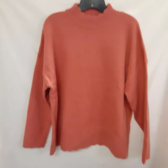 Oasis Womens Jumper Sweater Coral High Neck Suzie Scallop Pullover Size Medium 2