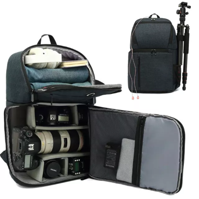 Waterproof Large DSLR Camera Bag Backpack Canon Nikon Sony Laptop Tripod Lens