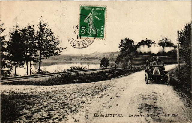 CPA Lac des SETTONS La Route et le Tacot (420707)