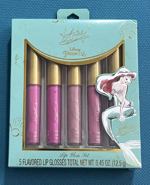 Disney Princess Ariel The Little Mermaid Flavored Lip Glosses Set of 5 Pcs