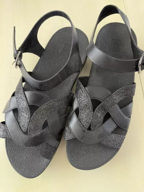 A12 Fitflop Womens Varont Glitter Slide Sandals Sz 10 Excellent Condition!