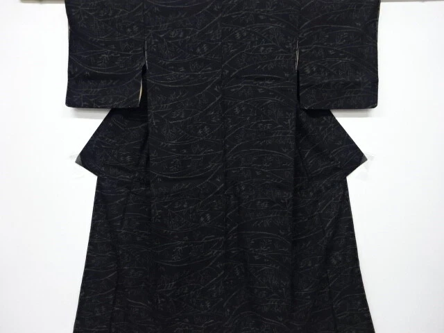 6546635: Japanese Kimono / Antique Kimono / Taisho Roman Style / Tsumugi / Woven