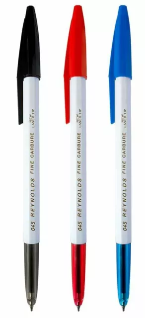 Stylo à bille Reynolds 045 | Lot de 30 stylos | 10 bleus, 10 noirs et 10 rouges