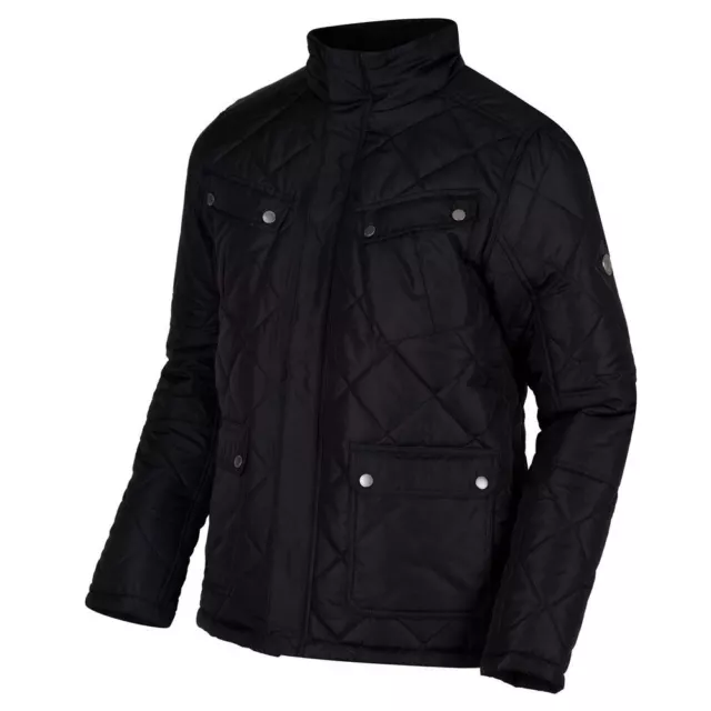 Regatta Jacket Lathan Quilted Warm Water Repellent Work Insulated Coat Black