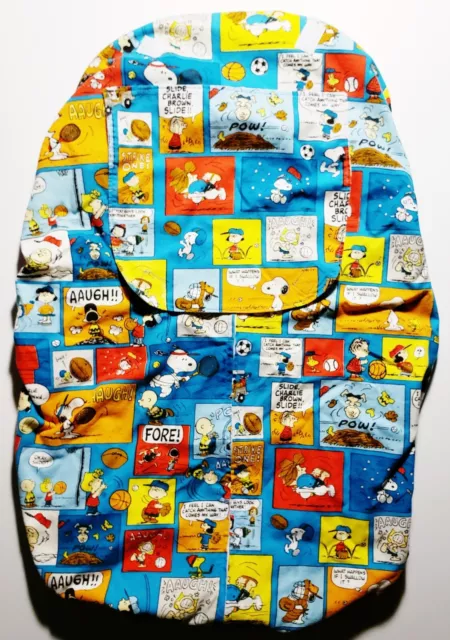 Vintage 1990s Peanuts Comics Children Car Seat Fitted Cover Charlie Brown Snoopy
