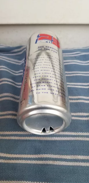 24Oz  Bud Light 25 Espn Dent Alumnum Beer Can Cans Empty Gar Fr
