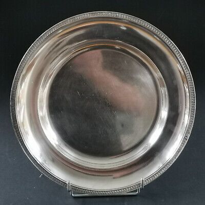 Bouillet Bourdelle, Grand plat rond en métal argenté, Diam : 33 cm