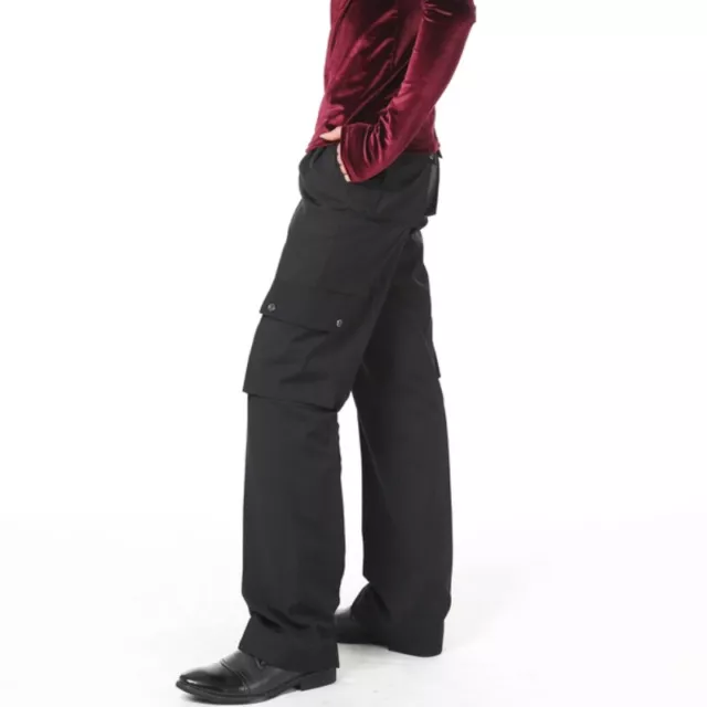 Uomo Stanza da Ballo Danza Pantaloni Latino Tasche Salsa Moderno Elasticizzato
