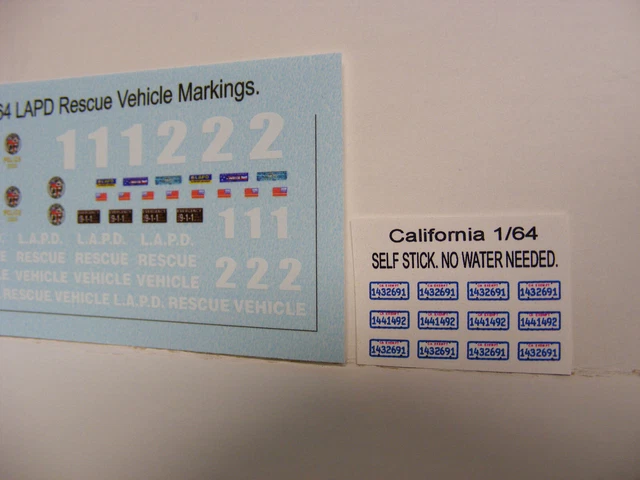 thumbnail image 2 of HO Scale 1/87 Police Decal Set – Los Angeles Victoria Model Kit – Water Slide Decal – TWPUZZ 2 of 4