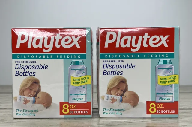 1995 Vintage Playtex 8oz Disposable Baby Bottle Liners 160ct - SEALED