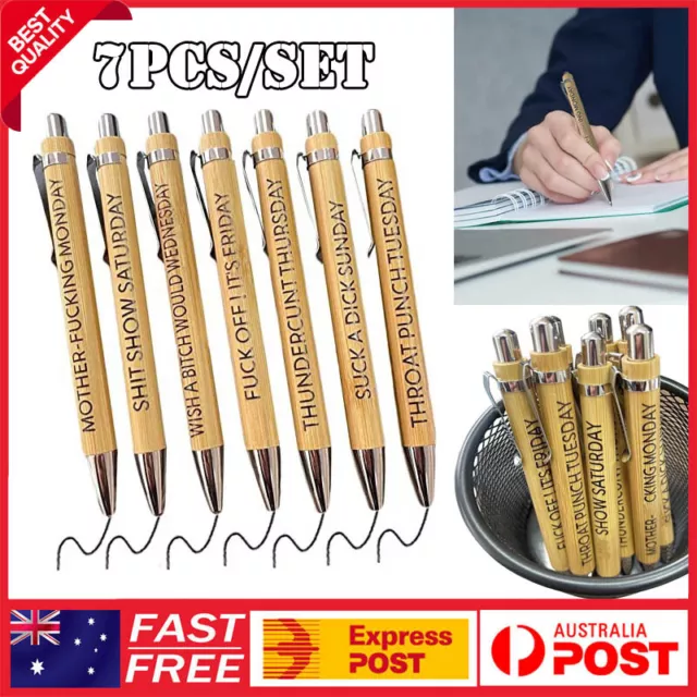 7PCS Funny Pens Swear Word Pen Kit Weekday Vibes Glitter Pen Funny