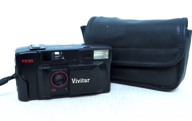 VIVITAR PS-30 35mm film point and shoot camera with case lomo retro