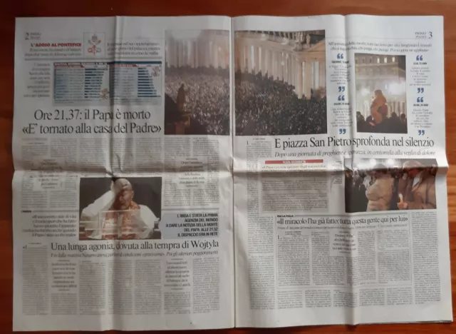 Clipping - Giovanni Paolo II Papa Wojtyla Morte Messaggero Edizione Speciale 2