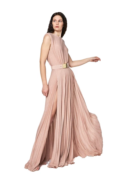 Elisabetta franchi vestito lungo dorato shop