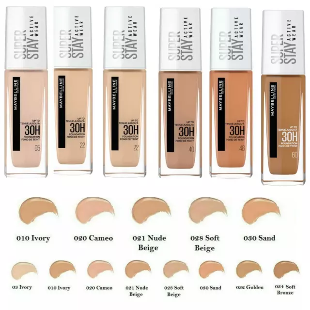 MAYBELLINE SUPERSTAY ACTIVE WEAR 30H Foundation with Hyaluronic Acid 30ml * NEW* £7.95 - PicClick UK