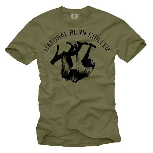 Fantastica T-Shirt Da Uomo Geek Con Chiller Born Naturale - Maglietta Da Giocatore A Maniche Corte