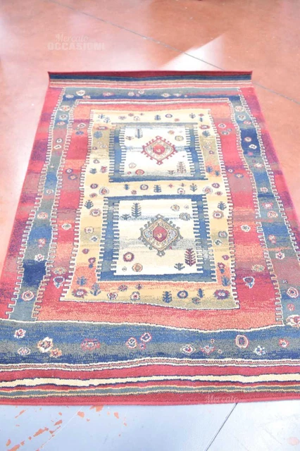 Alfombra Merino 120x180 CM Rojo Azul Verde Biege