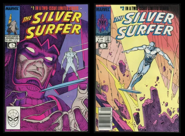 Silver Surfer Comic Set 1-2 Lot Marvel 1988 Stan Lee Moebius Parable Galactus