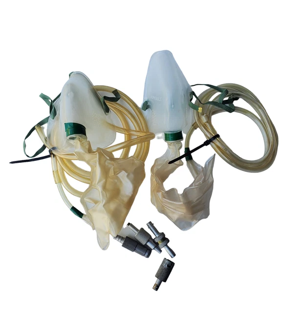 Aviation Aircraft Oxygen Masks Small Airplane Cessna Beech Beechcraft W/Fittings