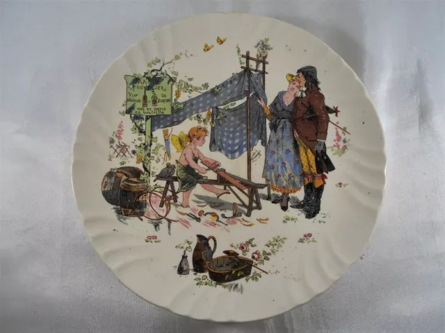 ( 939 ) Assiette " Vin Nouveau De Suresne " En Faience De Sarreguemines