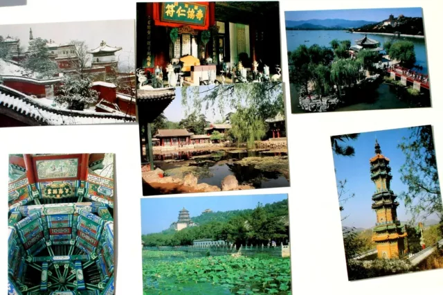 34382d Lot 7 Cartes Postales Photos Chine Pékin Sommerpalast Summer Palace
