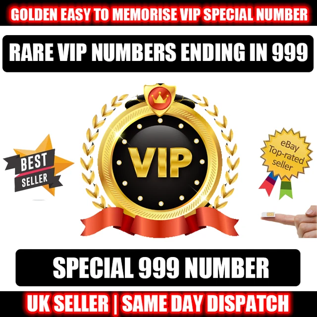 Numero d'oro numero platino SIM UK - LOTTO numeri VIP finale 999
