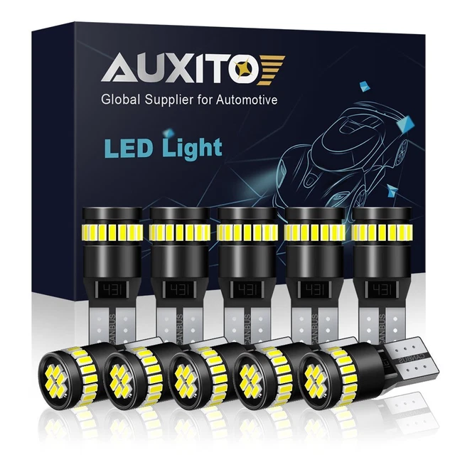 CANBUS 10PCS Super White LED License Plate Light Bulb 168 194 2825 T10 W5W 6000K