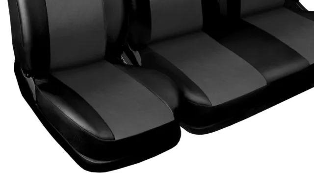 Van seat covers fit Mercededes Vito Viano black / grey  ECO LEATHER 3