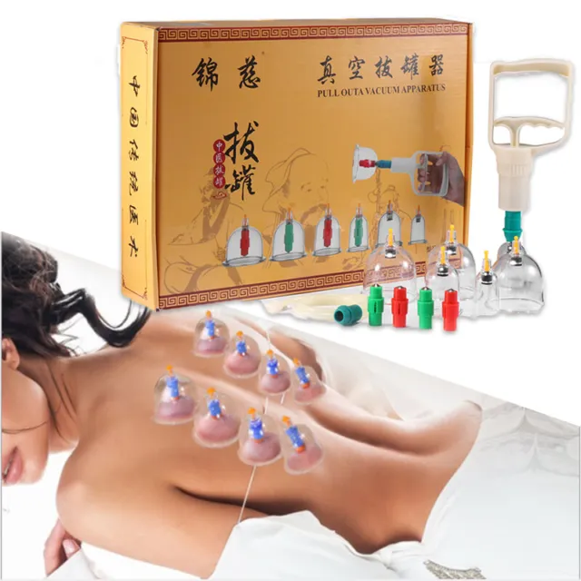 32 Stk Profi Schröpfglas-Set Massage Medizinisches Schröpfset Vakuum Cupping-Set 3