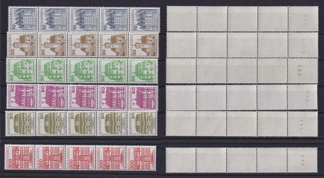 Bund ex 913A II - 1143A II Letterset RM 5er Streifen gerade Nr.  B+S