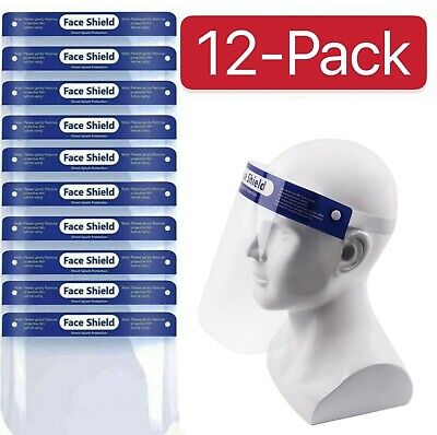 12 PCS Safety Full Face Shield Reusable Protection Cover Face Eye Cashier Helmet