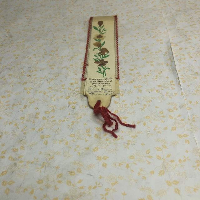 Holy Land Hand Picked Flowers Nazareth Bookmark Terre Sainte Vintage