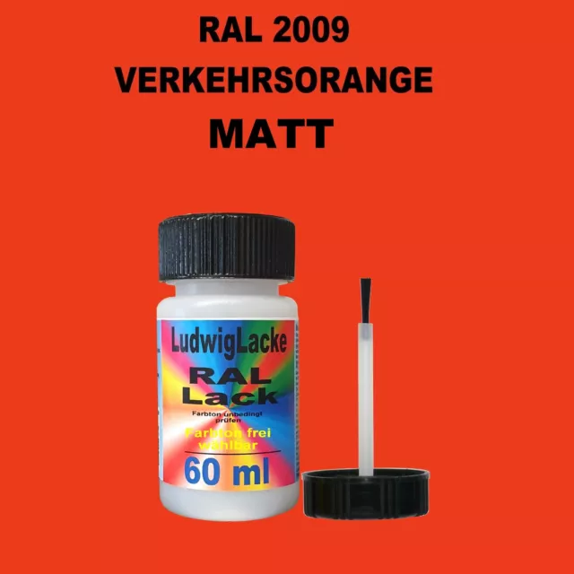 Ral 2009 Orange Trafic Mat Peinture 60ml Avec Pinceau