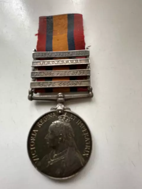 QSA Medal 4 Clasps to 34214 Pte S. WARD 11 Battalion  Imperial Yeomanry