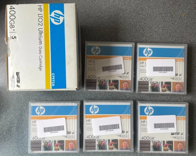 HP C7972A 5 Pack Ultrium LTO2 400GB Personal Data Cartridge Cassette Tape