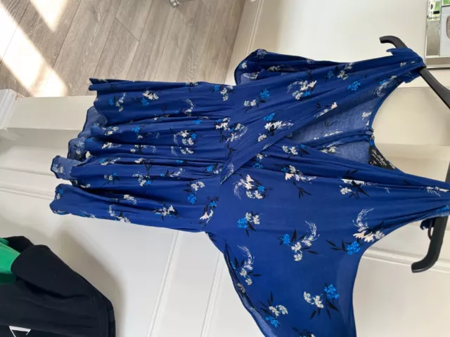 miss selfridge playsuit size 12 blue floral