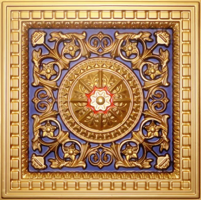 Gold-Blue-Red D215 PVC CEILING TILES TIN LOOK DROP-IN " 2'x2' 120 S/F a lot SALE