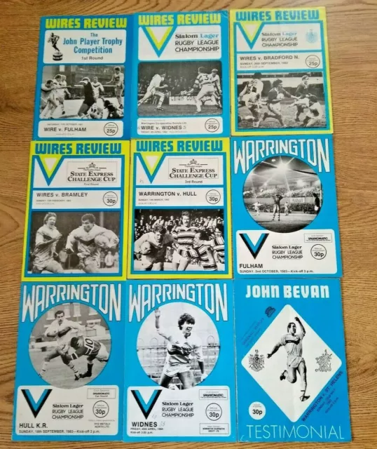 Warrington Rugby League Programmes 1956 - 1992