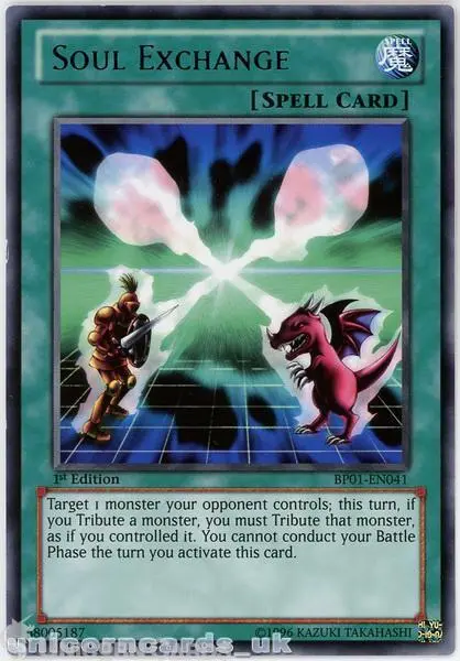 BP01-EN041 Soul Exchange Rare 1st Edition Mint YuGiOh Card