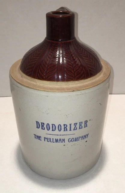 Vintage THE PULLMAN COMPANY Stoneware Pottery Jug Railroad Train RR