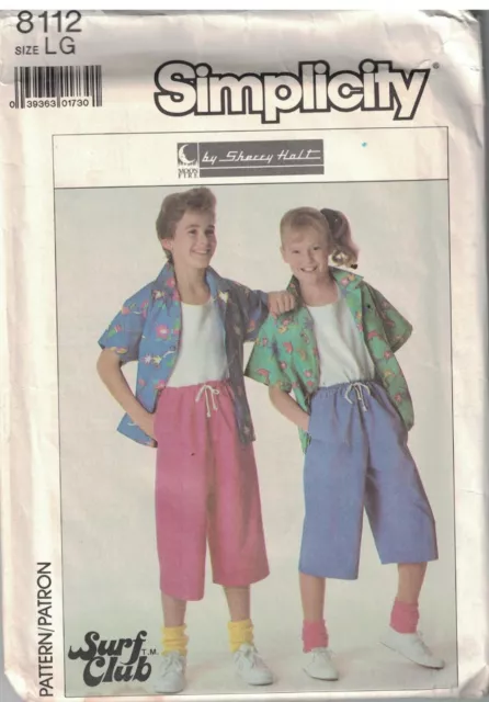 8112 Uncut Vintage Simplicity Cartamodello Ragazze Camicia Pantaloni Canotta Oop