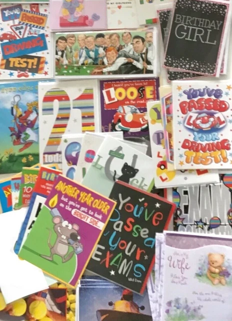 NEW. Job Lot 58 x Assorted Greetings Cards - See All Photos For Types.