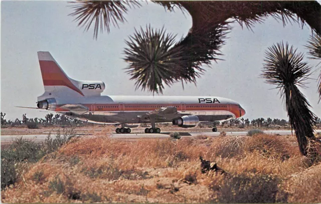 Pacific Southwest Airlines L-1011 TriStar Jet Airline Issue Postcard (B)