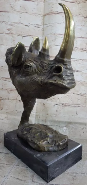 Hot Cast White Rhinoceros Bronze Rhino Art Figurine Sculpture Statue Dali Deal