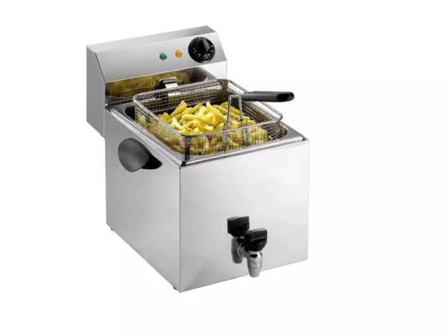 Gastro Friteuse 8 Liter Tisch Gastronomie Fritteuse Saro Friteuse mit Ablaßhahn