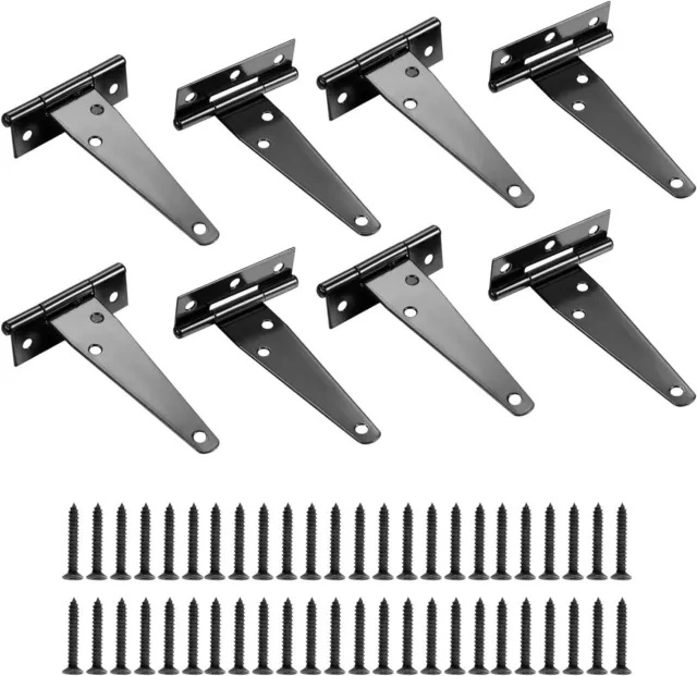 8 Pcs T-Strap Gate Hinges Heavy Duty T Tee Shed Door Hinges Barn Door Hardware