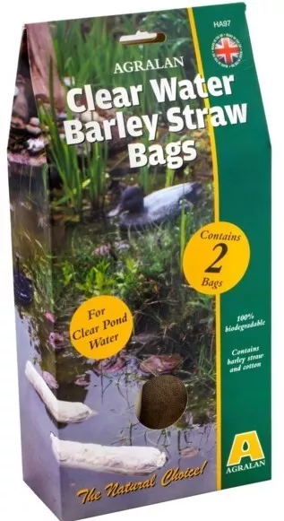 Agralan 'Clear Water' Barley Straw Bags 2 Pack 100% Biodegradable for Clear Pond