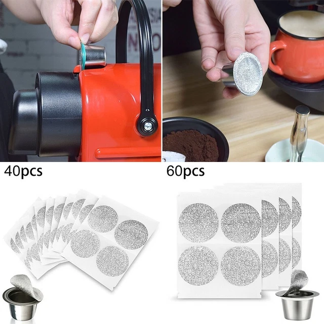 Guarnizioni cialde in alluminio premium per capsule caffè Nespresso 40/60 pz