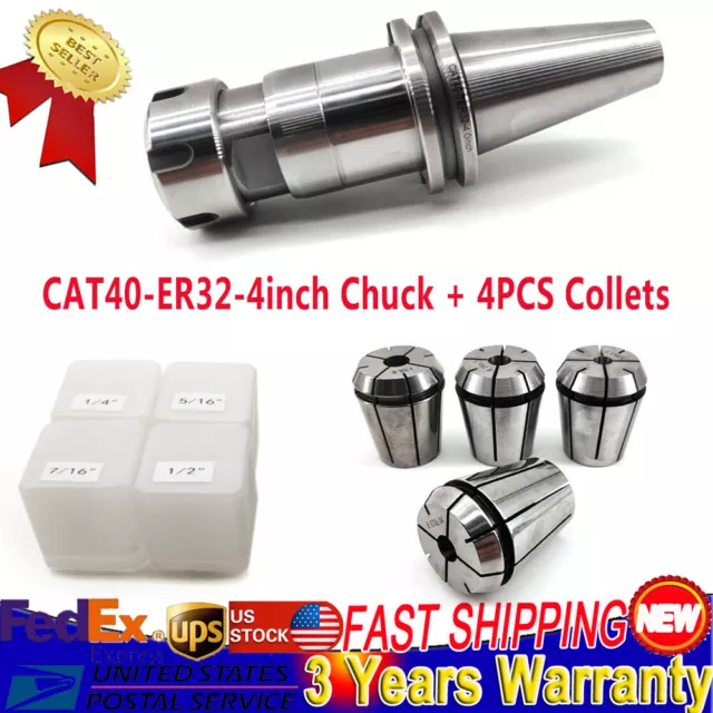 Professional CAT40-ER32 Floating Tap/Tapping Holder w/4Pcs ER32 Tap Collets Kit