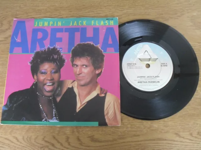 Aretha Franklin Keith Richards 7" Single P/S * Jumping Jack Flash / Integrity *